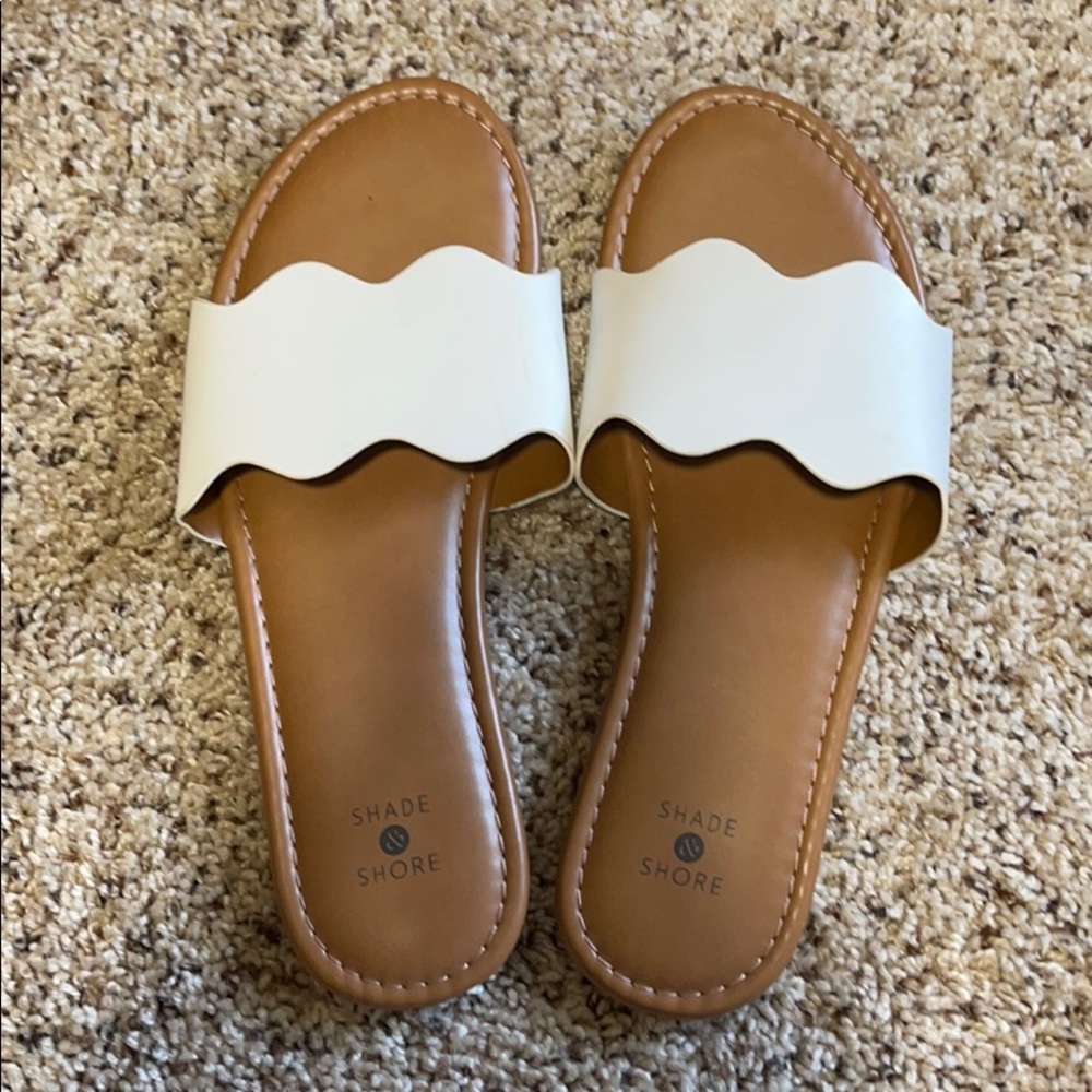 White Target sandals